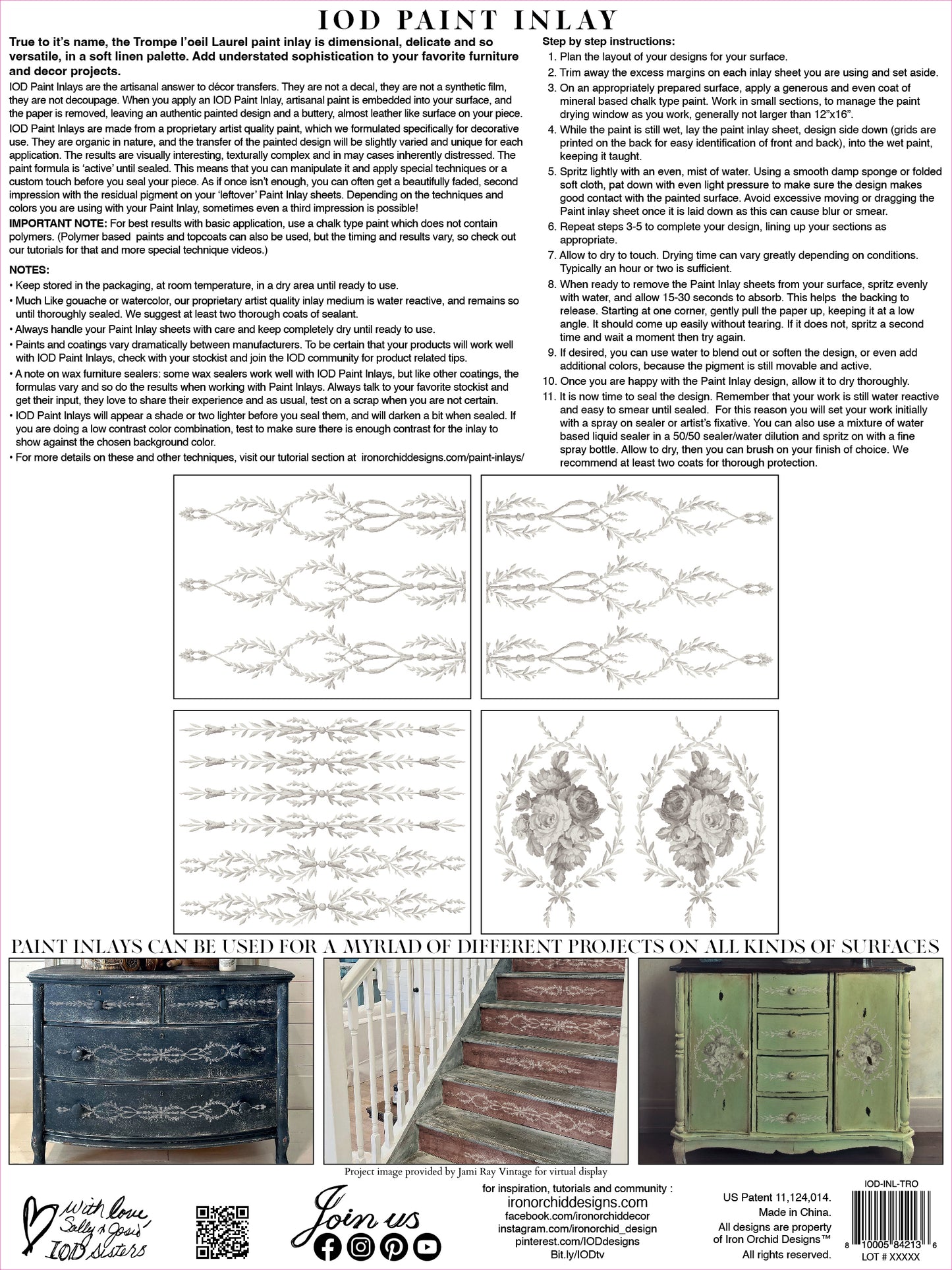 Trompe L’oeil Laurel Paint Inlay by IOD