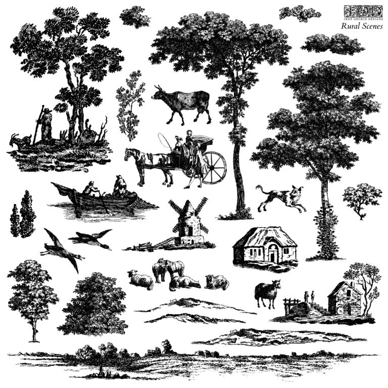 Rural Scenes Decor Stamp by IOD