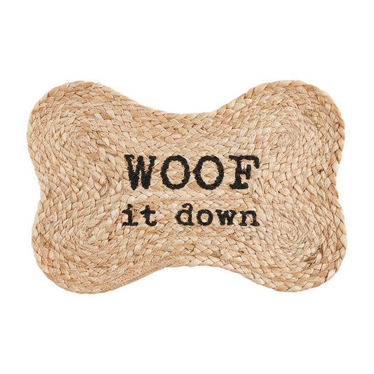 Woof Jute Dog Bowl Mat