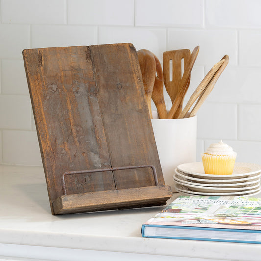 Aged Wooden Cookbook Stand