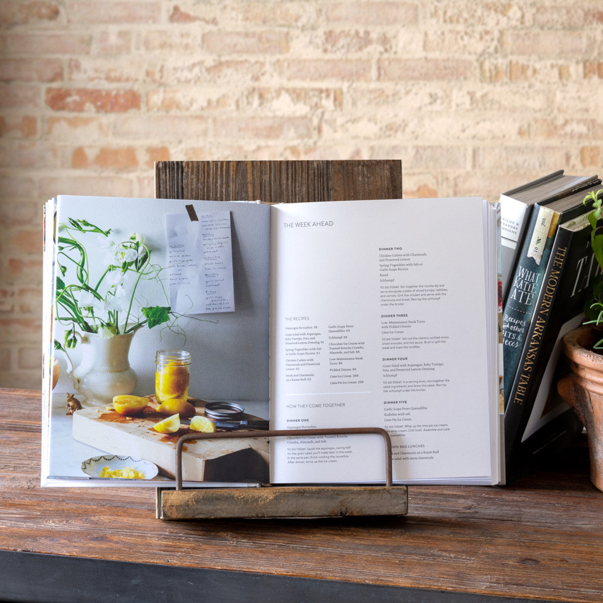 Aged Wooden Cookbook Stand