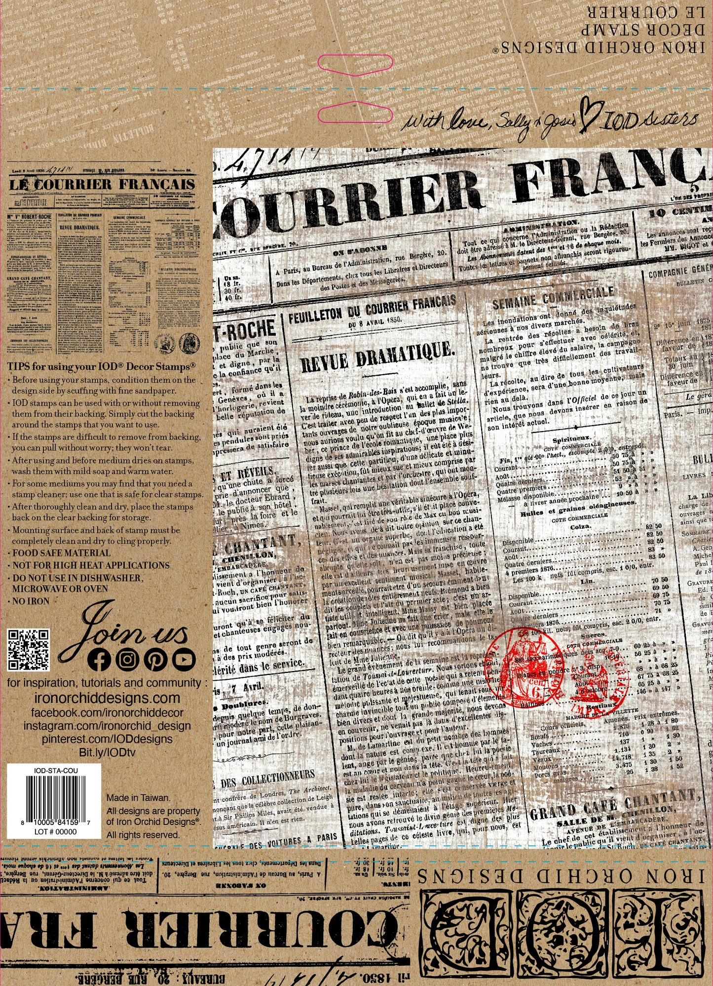 Le Courrier IOD Stamp by Iron Orchid Designs