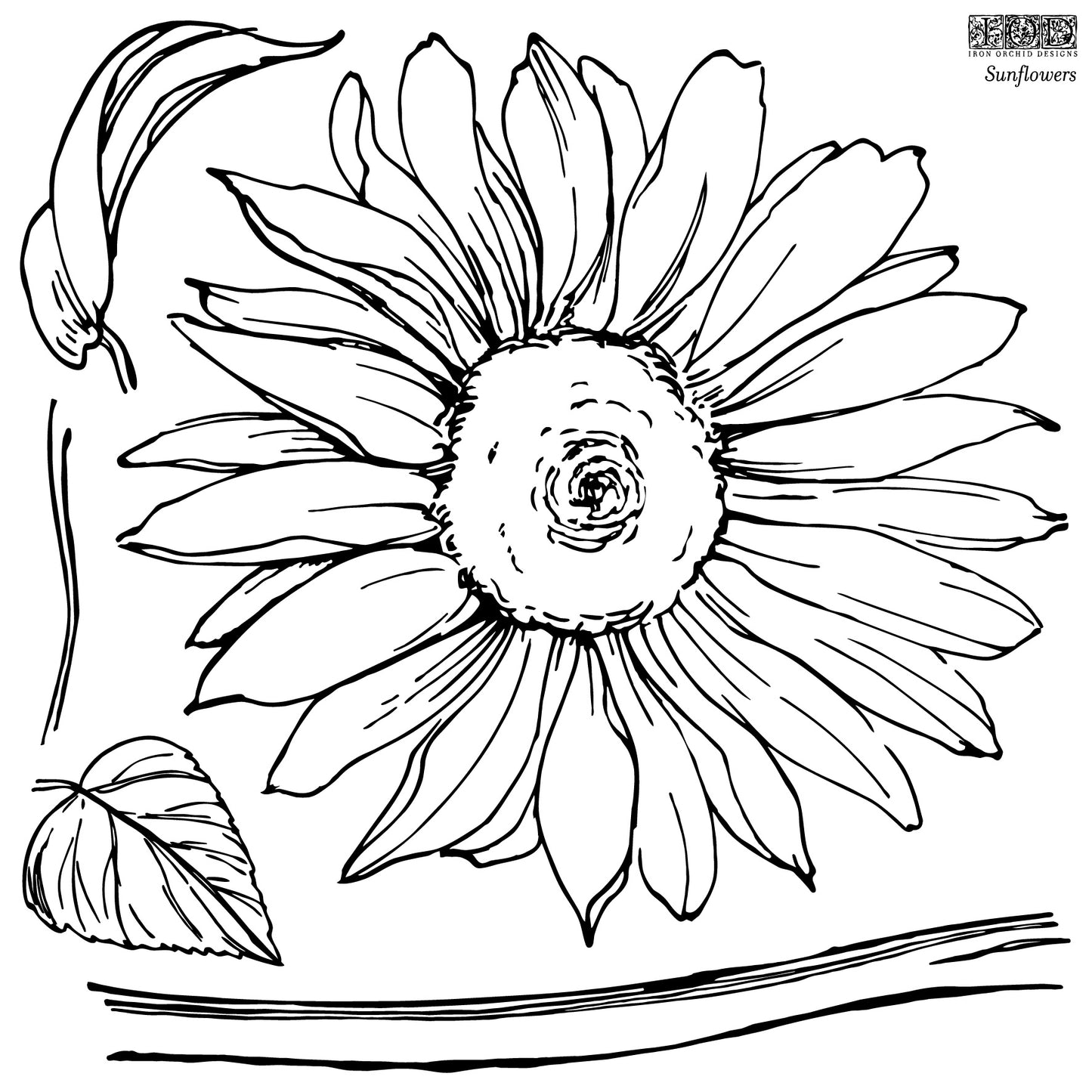 IOD Sunflowers Stamp by Iron Orchid Designs