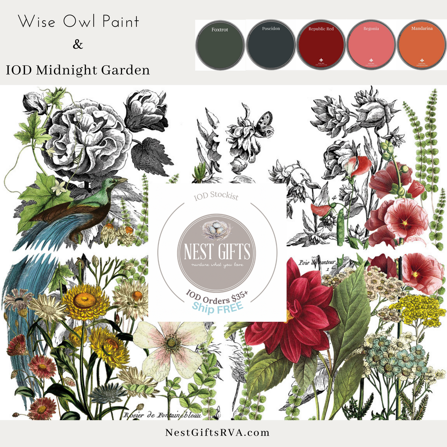 IOD Transfer Midnight Garden by Iron Orchid Designs