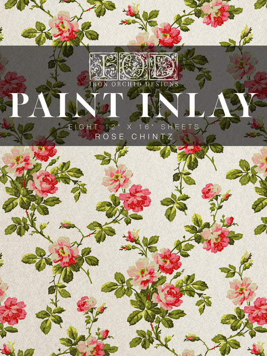 Rose Chintz IOD Paint Inlay 12 x 16 Pad