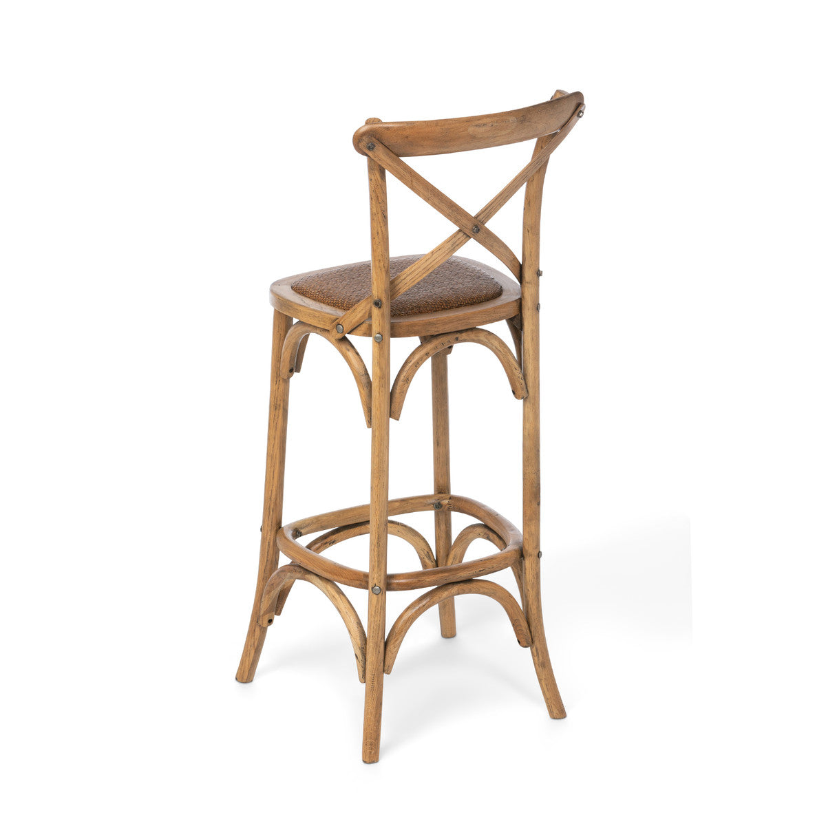 Oak Cross Back Bar Stool