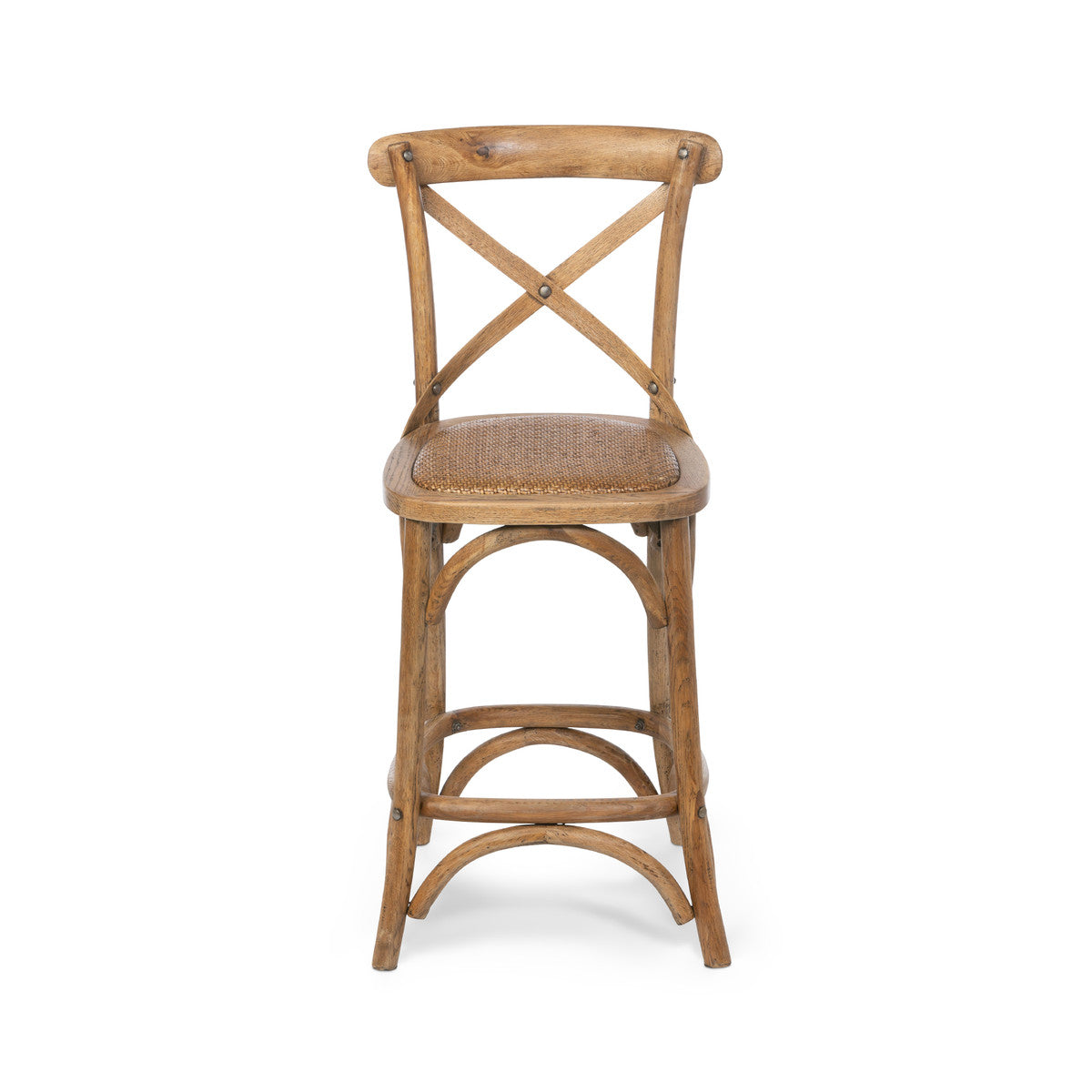 Oak Cross Back Counter Stool