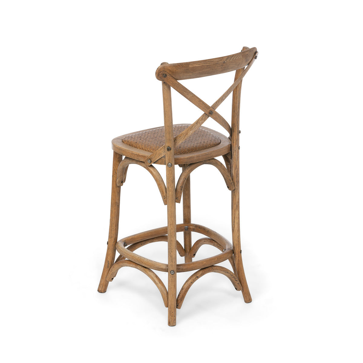 Oak Cross Back Counter Stool