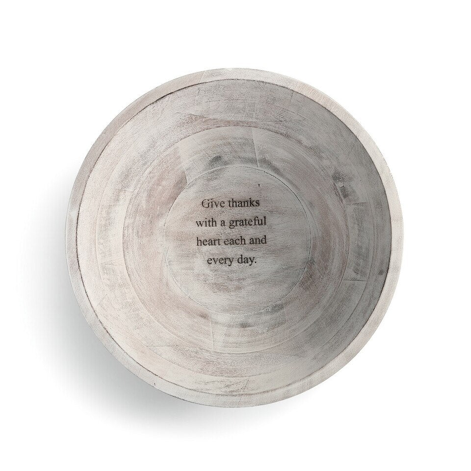 Give Thanks Wood Serving Bowl